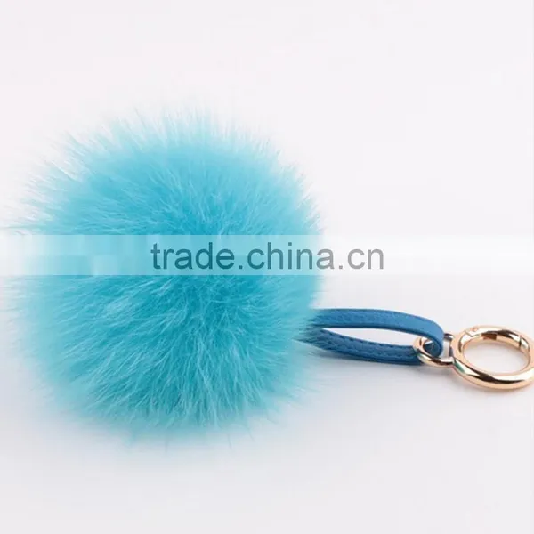 Myfur Custom Beautiful Colors Large Fox Fur Ball Phone Pendant Fox Fur Pompom Key Chain photo-4