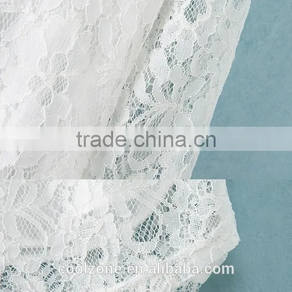 Elegant White Basic Woman Blouse Fashion Sheer Crochet Lace Blouse 2015 photo-6