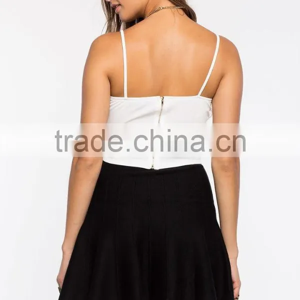 Wholesale High Waist Fitted Bodice Lates Skirt Design Pictures Flare Skirt for Women photo-6