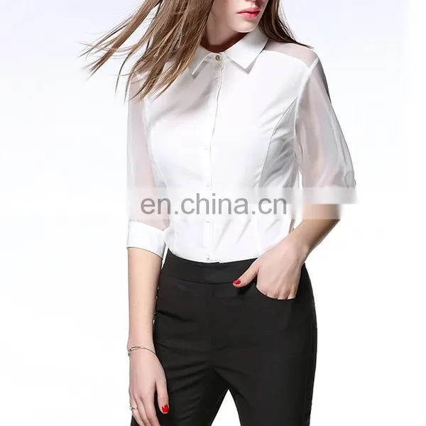 Office Style Long Sleeve Coolmax Women Summer Tops photo-6
