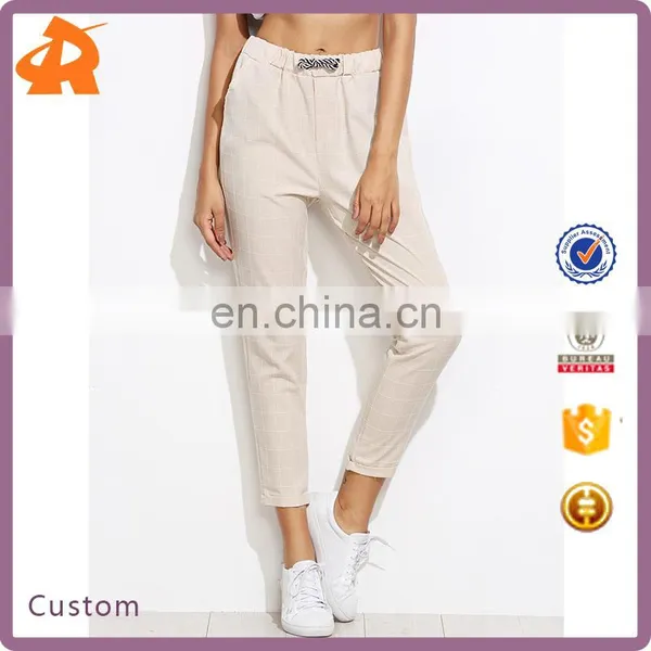 Wholesale Fashion Print Drawstring Mid Waist Loose Pants For Woman photo-4
