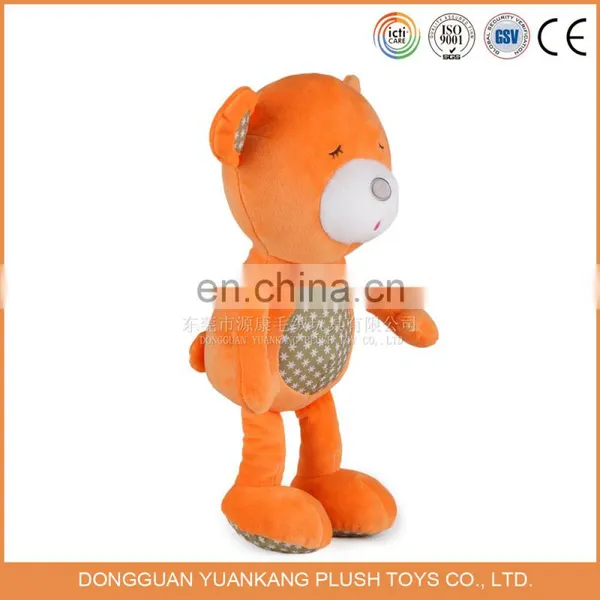Cute Small Plush Orange Teddy Bear Soft Toy Dancing Bear With Bowtie photo-4