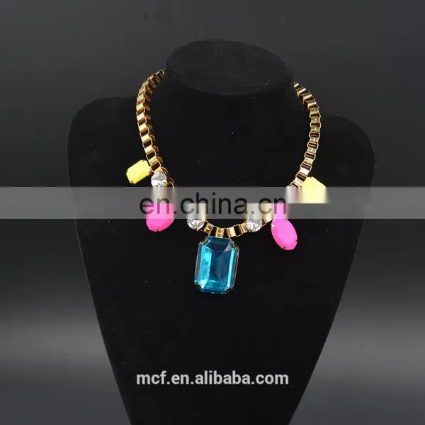 Wholesale Crystal Diamond Rhinestone Fashion Pendant Necklace MCB-0034 photo-4