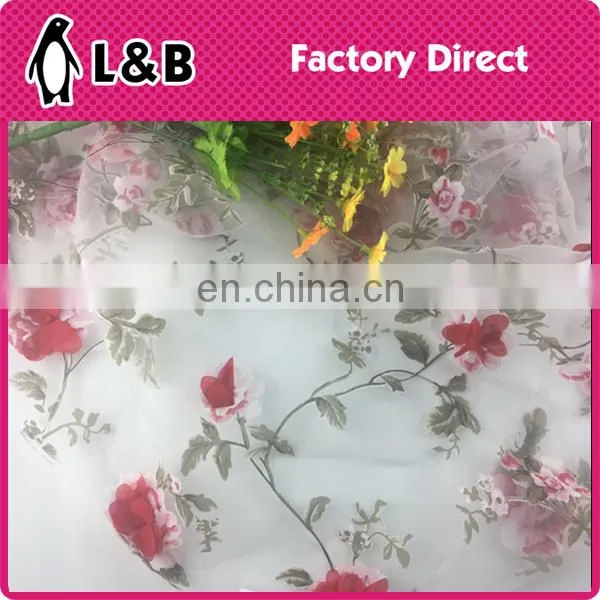 Wholesale New Popular 3D Flower Print Organza Fabric photo-2