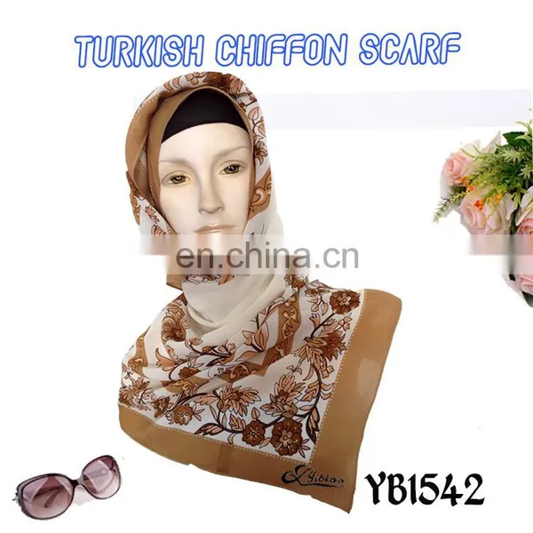 2016 China Top Fashion New Style Digital Print Polyester Headscarf Turkish Yarn Scarf Made in Factory Hot Sell in the Word