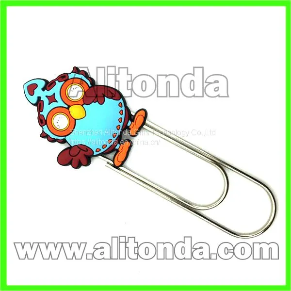 Custom Pvc Decoration Cute Cartoon Figure Bookmark With Clips for Office School photo-3