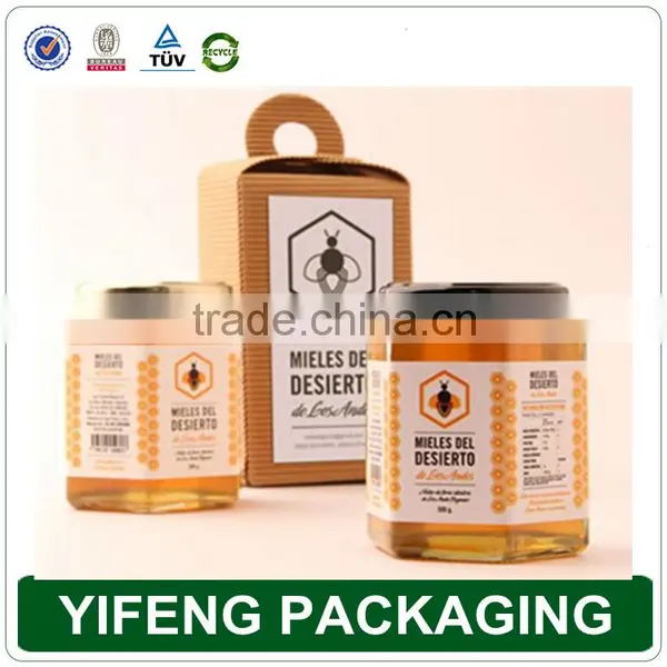 2016Creative Design High Quality Kraft Honeycomb Shape Honey Bottle Packing Box photo-2