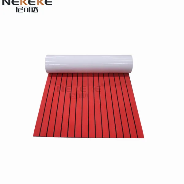 NEKEKE Boat Marine EVA Deck Sheet Foam MAT Flooring Faux Red + Black Lines Teak Decking photo-5