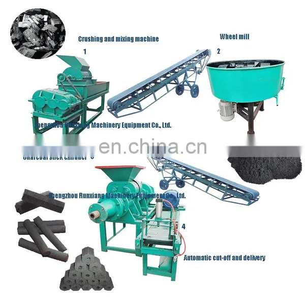 Bamboo Powder Sawdust Charcoal Briquette Extruder Making Machine photo-3