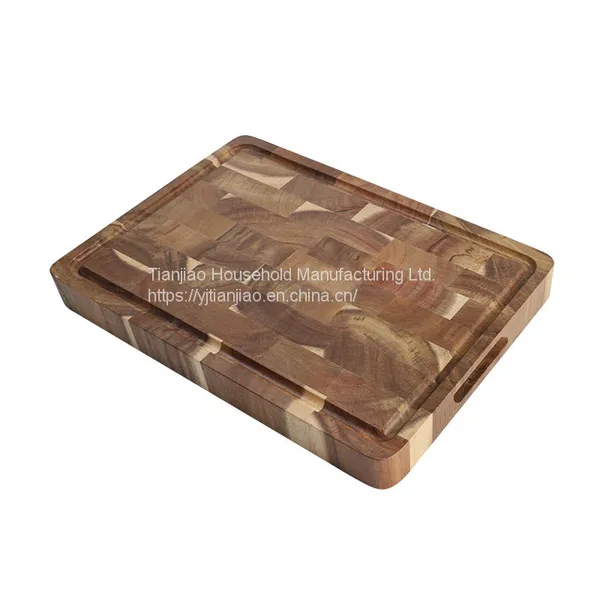 Acacia Wood Mini Cutting Board Rectangle End Grain Butcher Block Wooden Kitchen Chopping Board photo-4