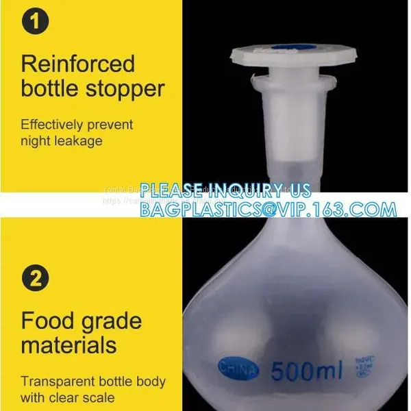 Chemistry Laboratory 10ml 50ml 100ml 250ml 500ml 1000ml PP Plastic Volumetric Flasks, Lab Use 10ml 50ml 100ml 250ml 500ml 1000ml Plastic Volumetric Measuring Flask photo-5