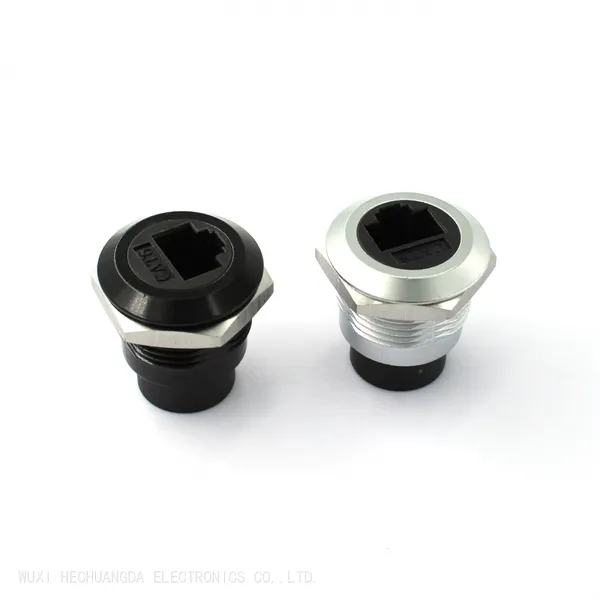 Round Type Zinc Alloy RJ45 Ethernet Panel Mount Waterproof Cat6 Sockets Connector With Dust Cap photo-3