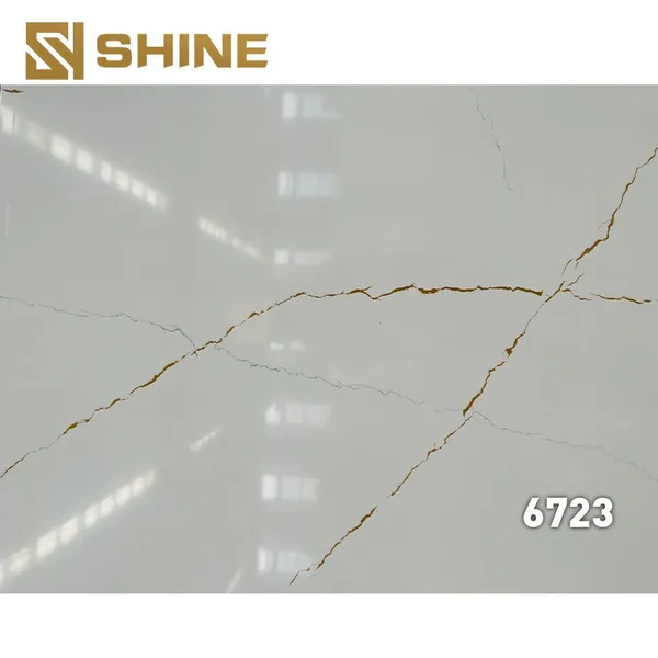 Latest Marble Artificial Quartz Stone Calacatta White Quartz Slab Widely Used photo-3