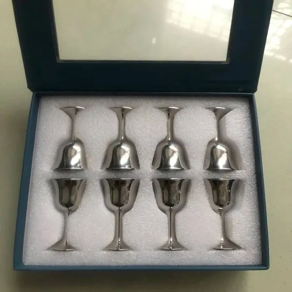 304 stainless steel baijiu glass, small stemmed glass, thickened stainless steel wine cup, shatterproof drinkware