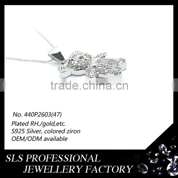 Kids Jewelry Pendant Silver Jewelry Bear Pendant for Children Gift's CZ Micro Cremation Jewelry Pendant photo-3