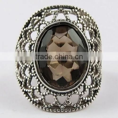 Genuine Smoky Quartz Ring, Gemstone Silver Jewelry, Online Silver Jewelry photo-6