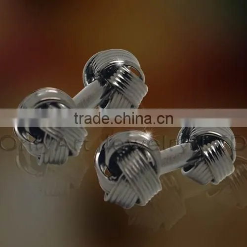 Simple Design Mens Delicate Gift Handmade Silk Knot Cufflinks photo-5