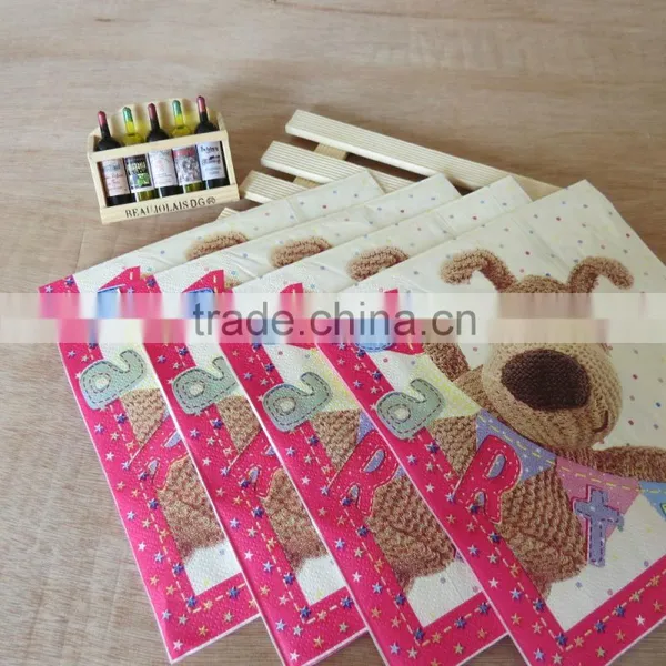 2016 Custom Made Color Paper Napkin Animal Printed Paper Napkin photo-2