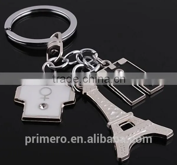 Wholesale Alloy String Clothes & Pants Pattern Eiffel Tower T-shirt Keychain photo-5