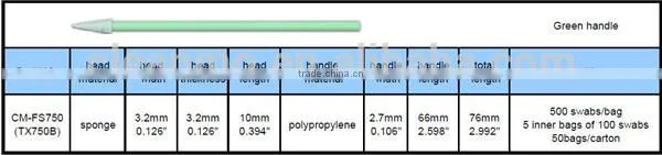 Cleaning Shaped Sponge Pointed Tip Swabs 750 (factory Directly Sale) photo-2