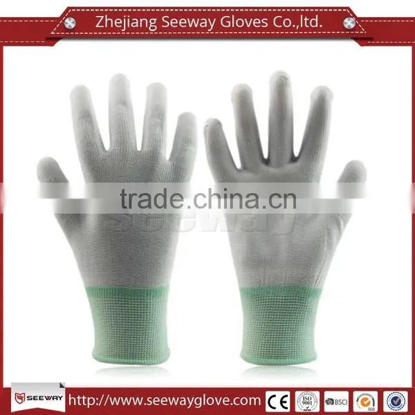 SEEWAY Cheap PU Nylon Thin Work Gloves