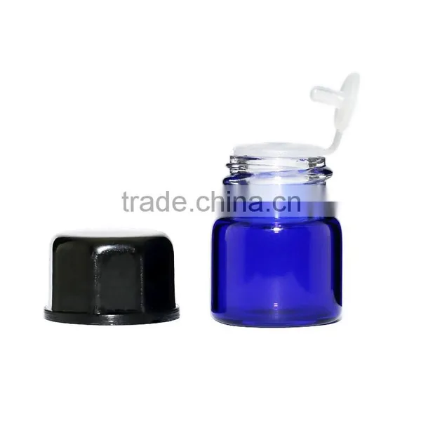 Blue Vial Glass Bottle for Oil /capsule With Dispenser photo-3