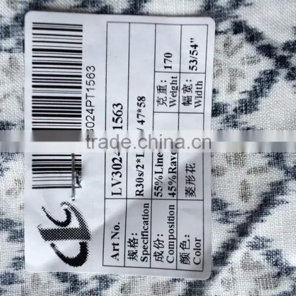 30s/2*14s High Quality Print Linen Viscose Interwoven Fabric photo-2