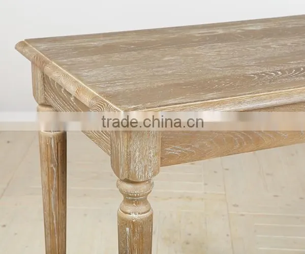 French Style Vintage Oak Wood Side Table photo-5