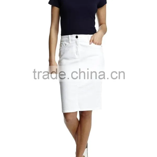 2015 Latest Women Fashion White Demin Skirt photo-2