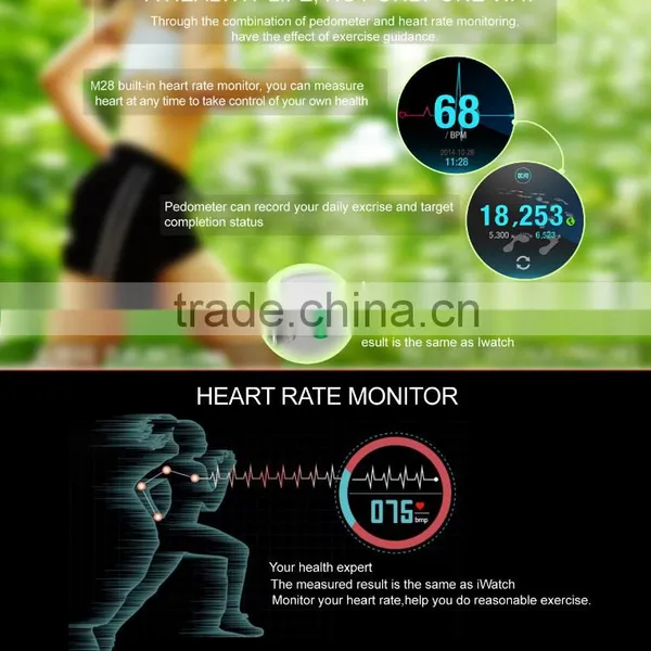 2015 New Arrivel BTW-M28 Bluetooth Smart Watch With Heart Rate Monitor photo-3