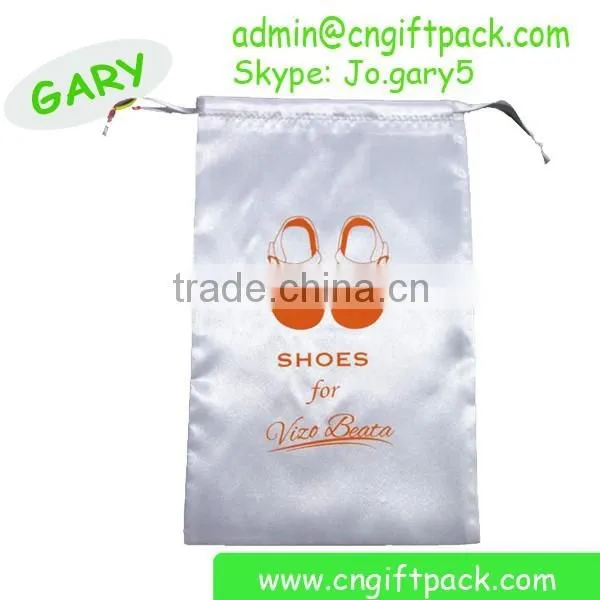 Custom Logo White Satin Packaging Bags for Gift photo-2