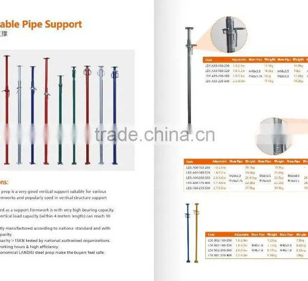 Heavy/light Duty Support Adjustable Pipe Porps photo-6