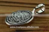 Silver 925 Oval Pendant Icon of St. Mary. Russian Style. Burnished Silver photo-2