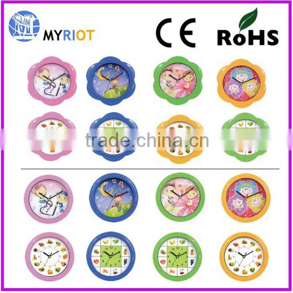 7 Inch Children Room Cute Plastic Wall Clocks / Cute Bells