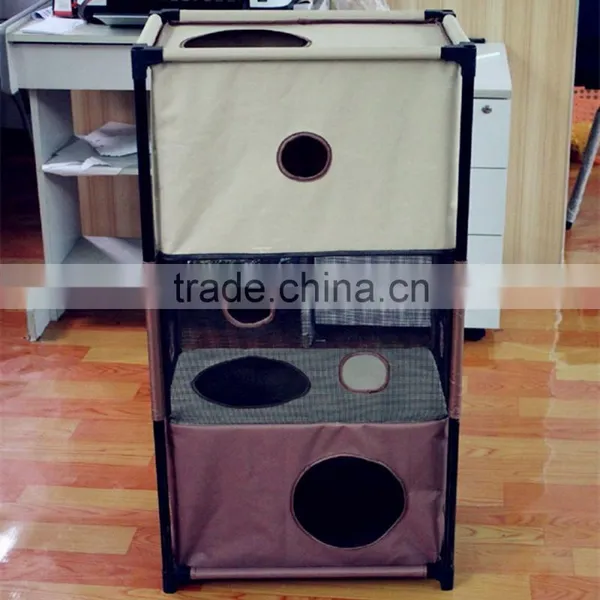 Portable Cuboid Shape Three Room Pet House photo-2