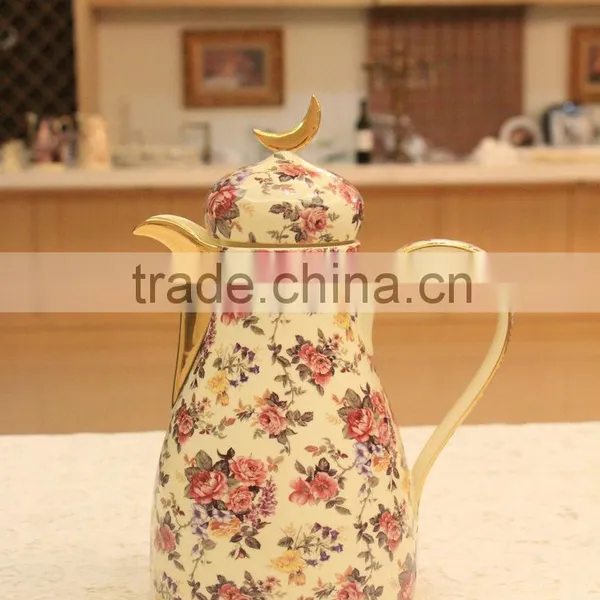 850ml Ceramic Patterned Arabic Vacuum Flask, Vacuum Flask Keeps Drinks Hot and Cold for 24 Hours