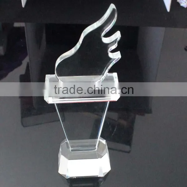 Beautiful Torch Shaped Crystal Blank Trophy for Sport Competition photo-2