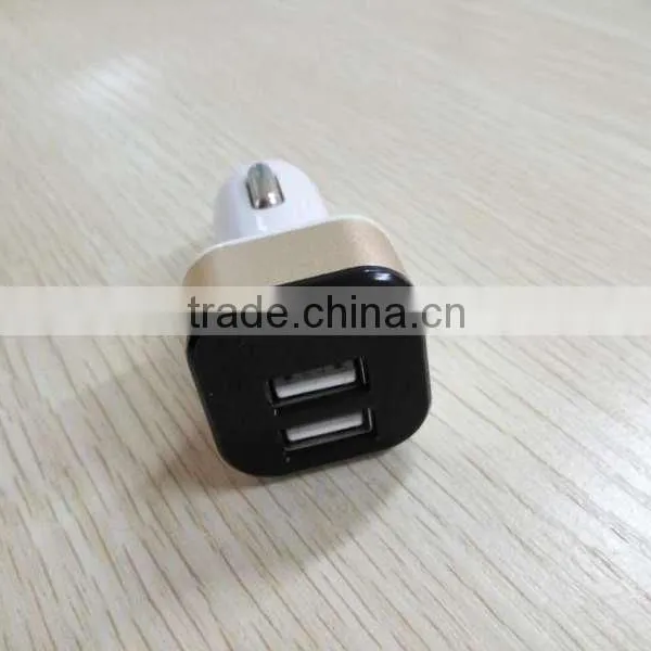 Cheap Wholesale White and Silver Dual USB Car Charger for Mobile Devices Customized Mini Universal USB Port photo-2