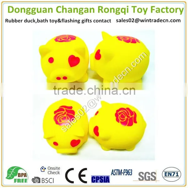 Squeeze Rose Pig Toy Plastic Squeaky Dog Cat Toys