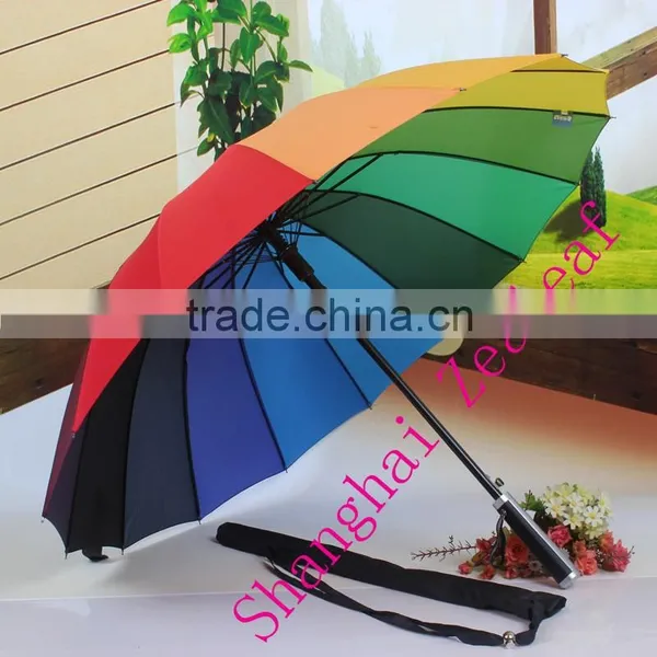 27 Inch Rainbow Rain Straight Umbrellas