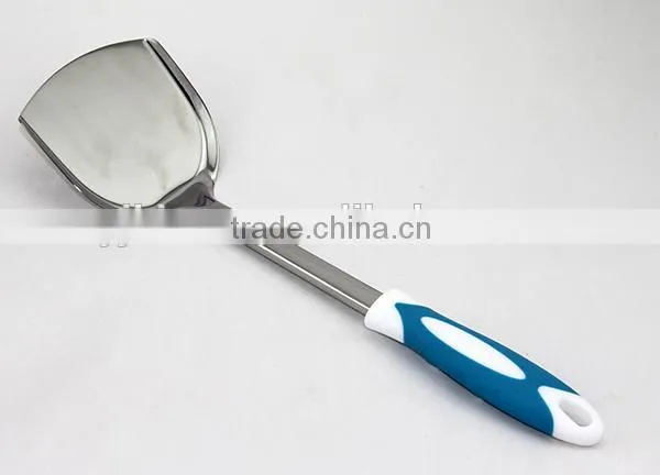 PP+TPR Material Handle Type Cooking Tool Stainless Steel Frying Turner With Gear Edge photo-6