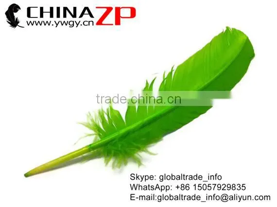 CHINAZP Wholesale Cheapest Bulk Dyed Lime Green Solid Color Turkey Feather for Fashion Decoration photo-4