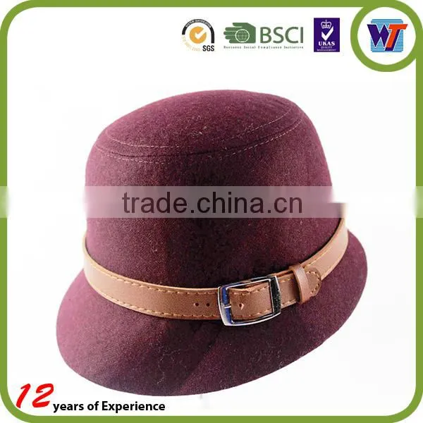 2015 High Quality Women Fashion Cap Custom Wool Felt Hats With Fur Buckle photo-6