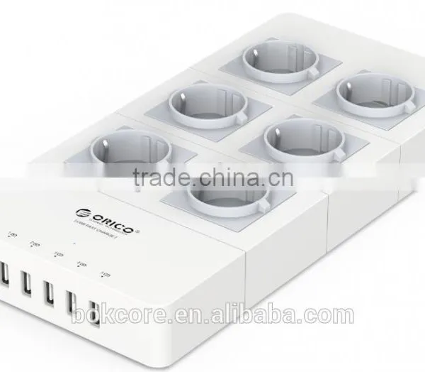 White Super Speed EU Type 6 USB Charging Ports Power Strip for Tablet PC / IPhone photo-4