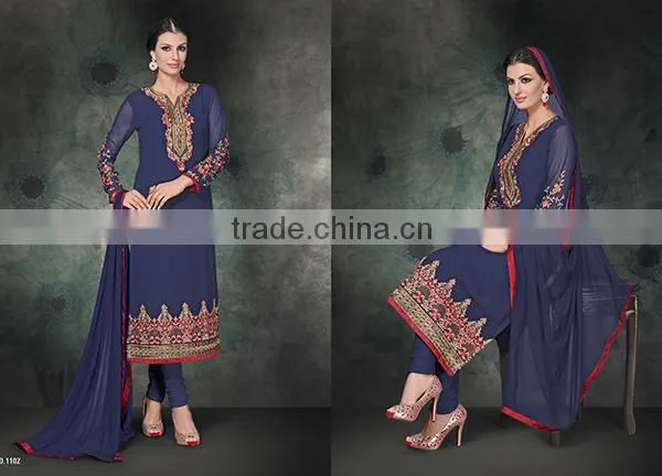 GREEN GEORGETTE SALWAR SUIT photo-2