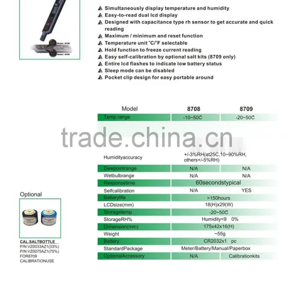 Cheap Portable Pen Style Indoor Digital Hygro-thermometer AZ8708 photo-6