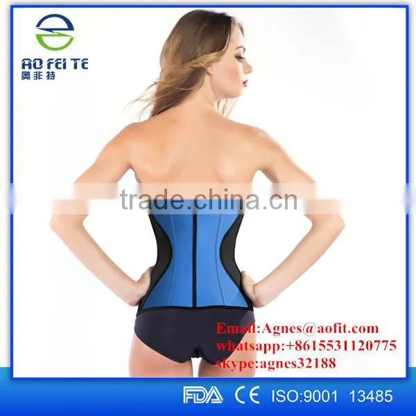 Aofeite Factory Women Latex Rubber Waist Training Cincher Underbust Corset Body Shaper Shapewear photo-3