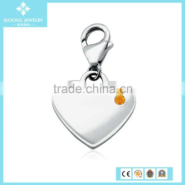 Amethyst Birthstone Heart Charm in Sterling Silver (February) photo-4