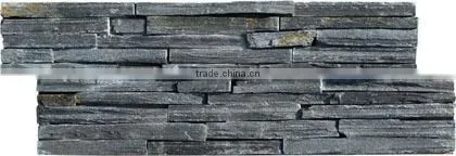 Real Factory Price Black Slate Thin Strip Cultured Stone photo-2