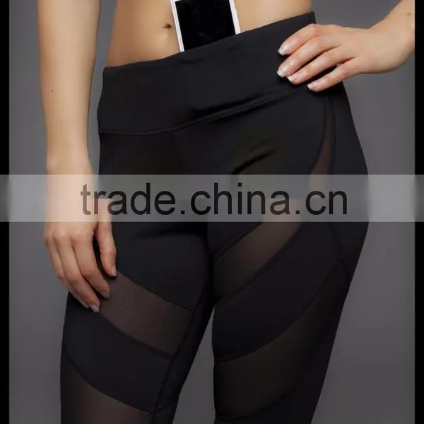 Kiteng High Quality 2016 New Design Wicking Fabric Yoga Pants With Mesh Panel Office In United States (USA)small Minimum photo-3